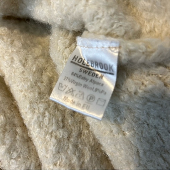 Holebrook Sweden Baby Alpaca/Wool Cream Pullover Sweater Size M - Picture 11 of 12